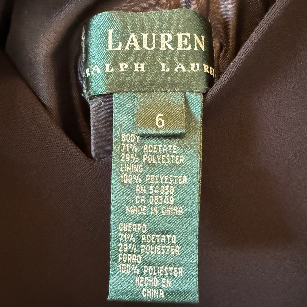 Lauren‎ Ralph Lauren Black Sequin Crisscross Back Midi Dress Long Sleeve Size 6 - Picture 6 of 11